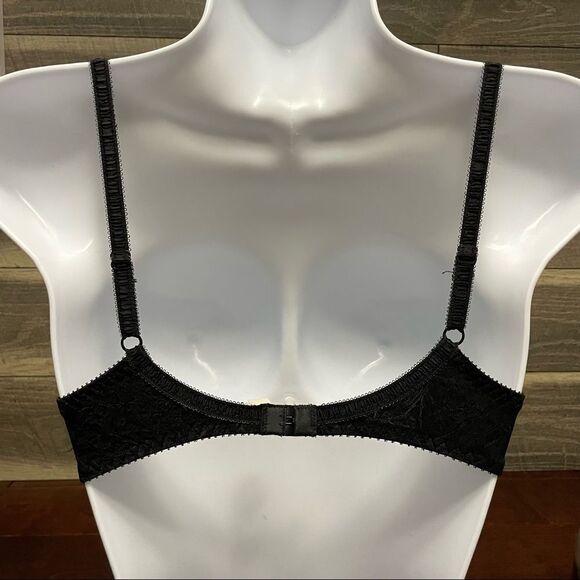 Gossard Black Lace Embroidered Floral Bra Size 34B - Picture 5 of 9